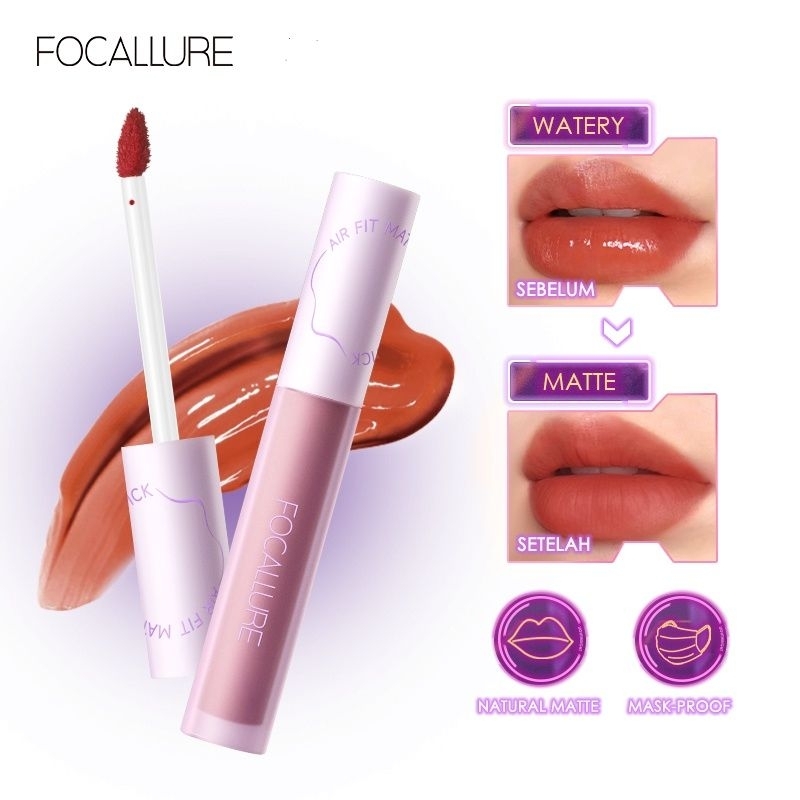 [FREEGIFT] FA417 Airy #SwitchMode Matte Lip Tint Super Long-Lasting Lipstik Focallure airy tint