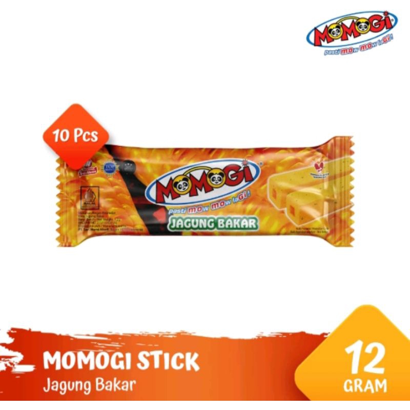 

MOMOGI STICK SNACK MAKANAN RINGAN 12 GR JAGUNG BAKAR 1 BOX 10 PCS