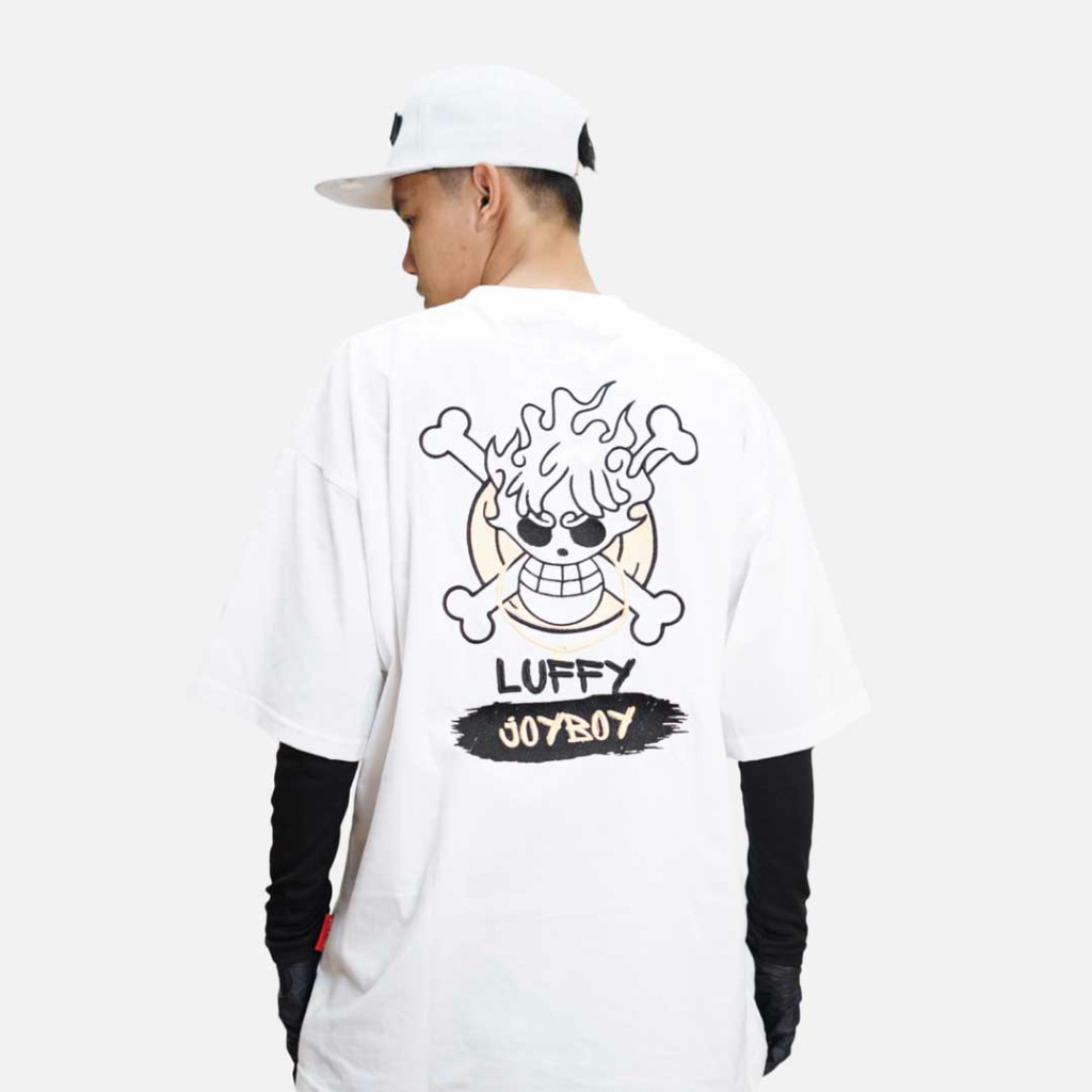 Kaos Baju Oversize LUFFY JOYBOY Full Bordir Heavy Cotton 20s