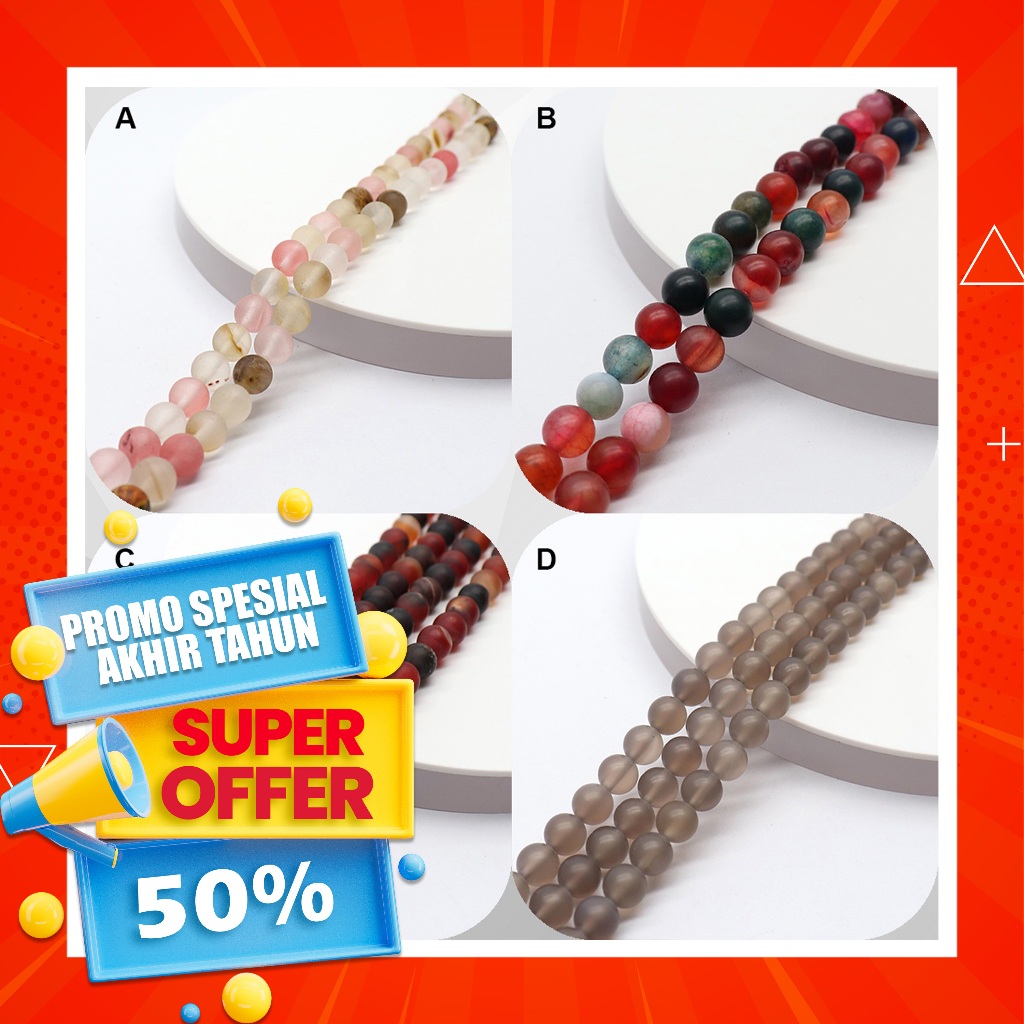 Promo manik manik gelang 8mm / batu agate / batu agate manik manik 8mm / Bahan Gelang Manik Manik Ba