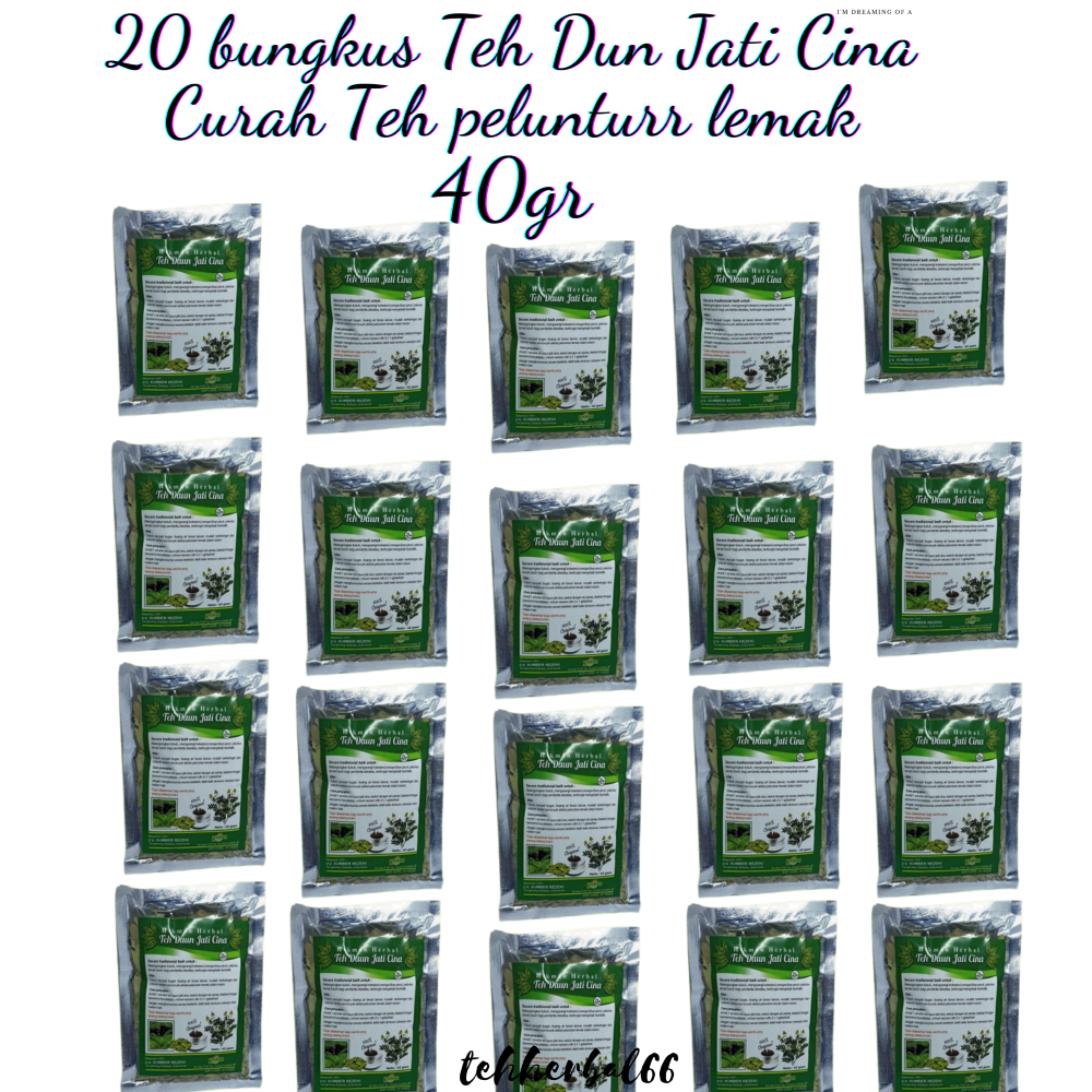 

PAKET MURAH 20 bungkus Teh Daun Jati cina Peluntur Lemak 40gr