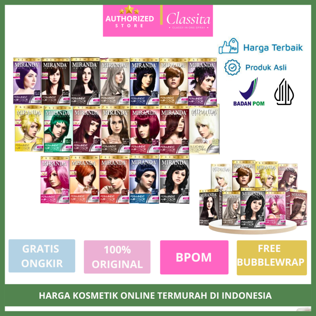 𝐂𝐋𝐀𝐒𝐒𝐈𝐓𝐀.𝐈𝐃 - Cat Rambut Miranda | Cat Rambut | Miranda Semir | Pewarna Rambut Miranda Permanent BPO