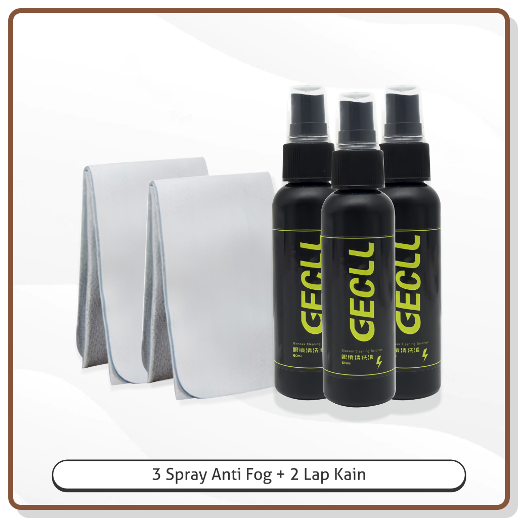 La Chapella - Cairan Pembersih Biasa Anti Fog Spray Lensa/Kacamata/hp/Kamera/Jam Tangan Cleaner Spray Termurah Free Lap P007 P010-AF3 Botol+2Kain