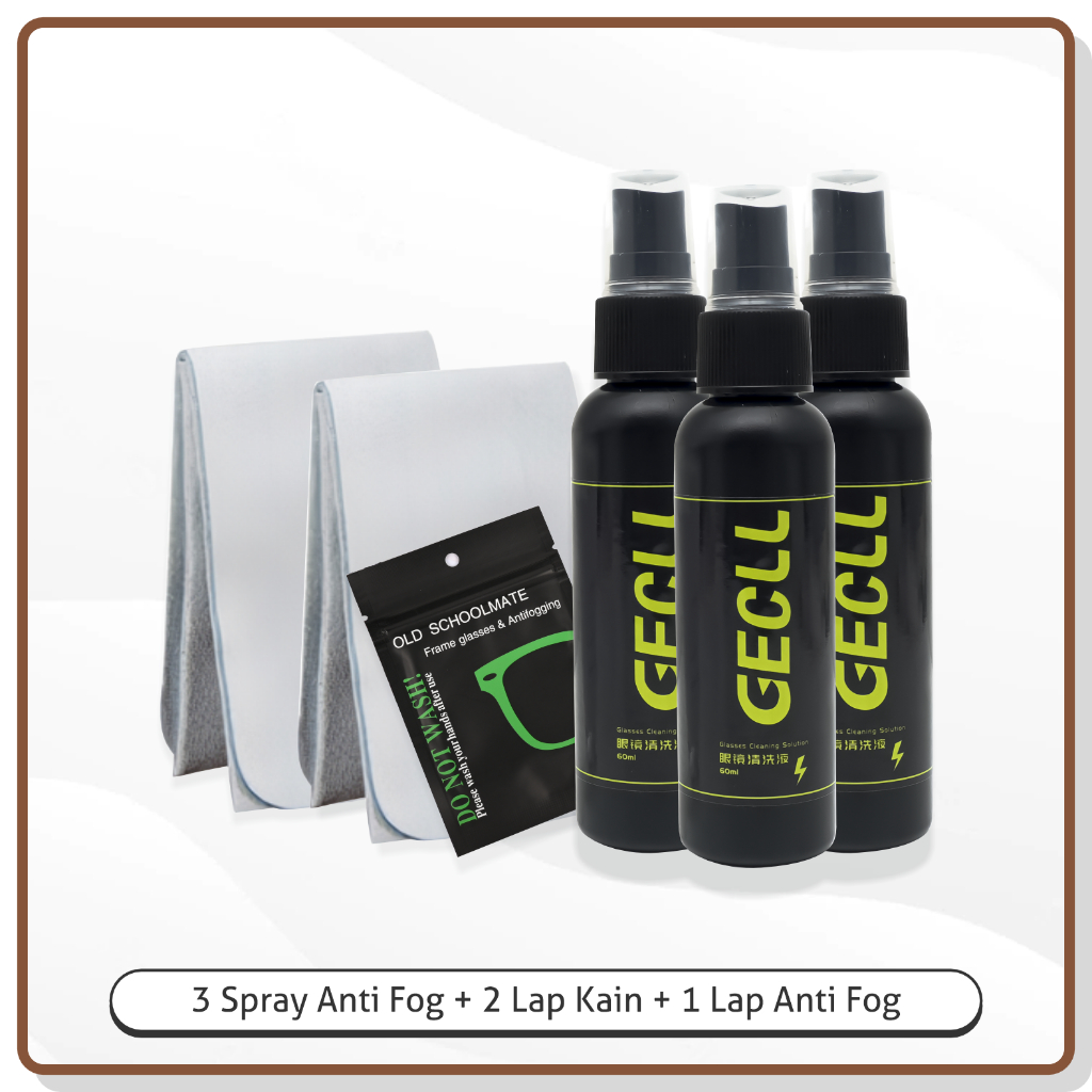 La Chapella - Cairan Pembersih Biasa Anti Fog Spray Lensa/Kacamata/hp/Kamera/Jam Tangan Cleaner Spray Termurah Free Lap P007 P010-AF 3Botol+2Kain+1Lap