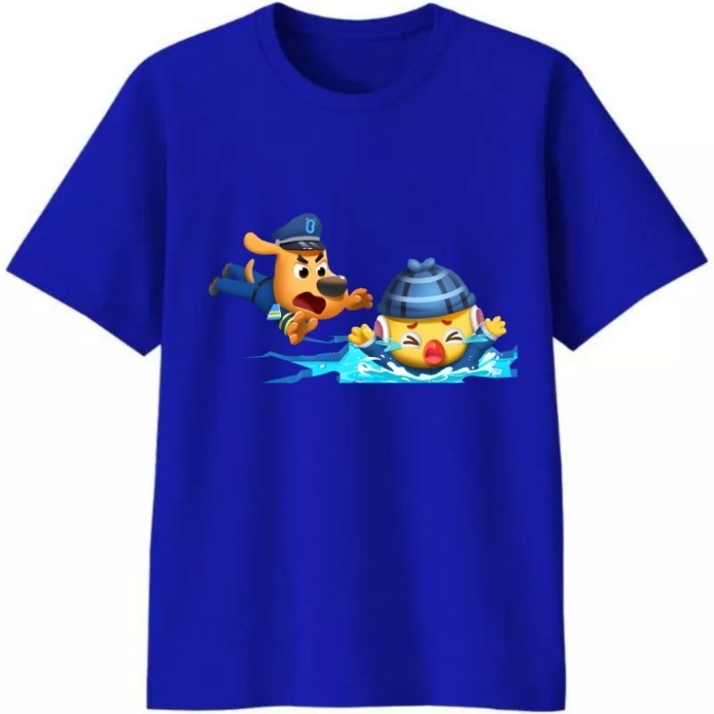 Baju Kaos Tshirt T Shirt Pria Laki Cowok Cewek Perempuan Unisex Anak Kartun Cartoon Kartun Safety Sh