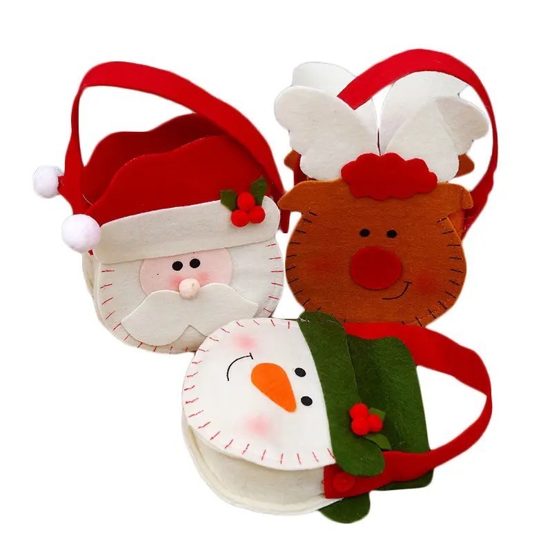 

Christmas character goodie bag felt kantong tas snack souvenir natal
