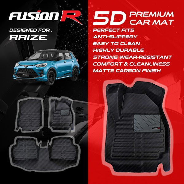 Karpet Mobil 5D Toyota Raize Fusion R Premium Car Mat Carbon Mangkok
