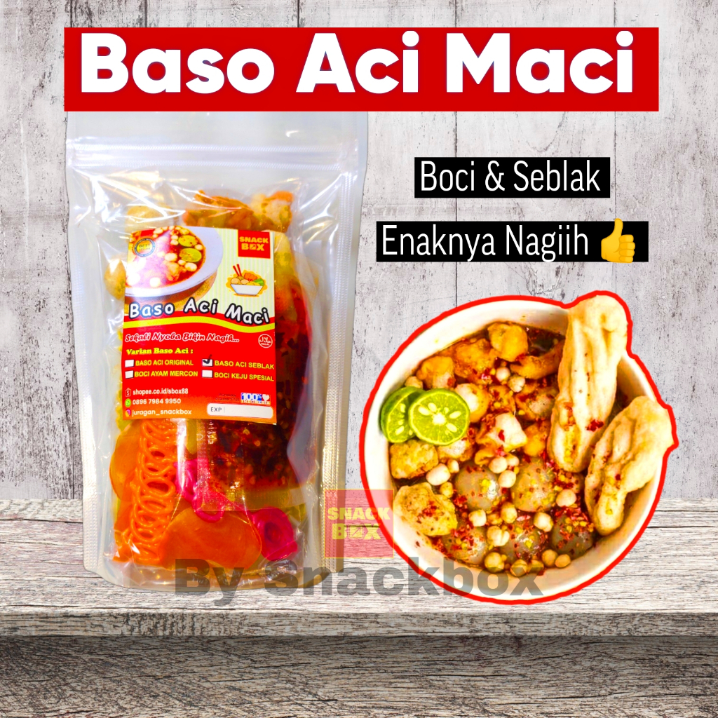 

Baso Aci Ayam Suwir Mercon, Boci Keju, Boci Seblak Khas Bandung