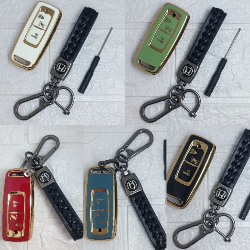 Case Cover Remote Keyless PCX/ADV/Vario 160/125/Scoopy 2023 Silikon Kunci Set + Tali Kulit Sintetis