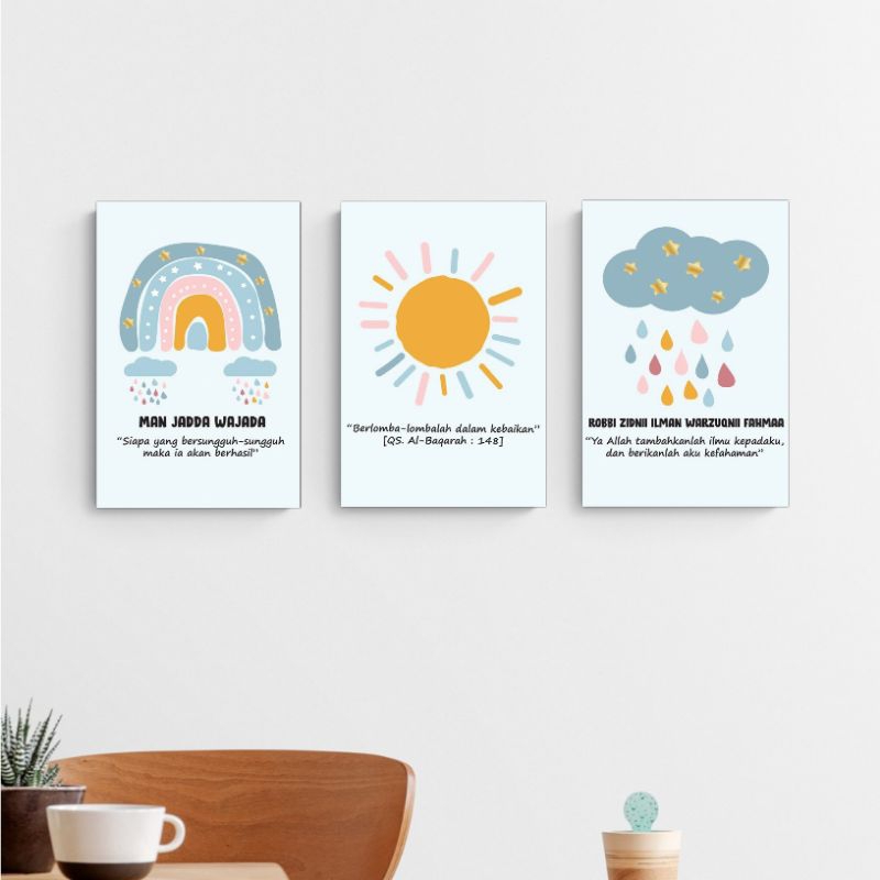 Hiasan Dinding Kamar Anak Pajangan Rumah Poster Kayu Walldecor Quotes Motivasi