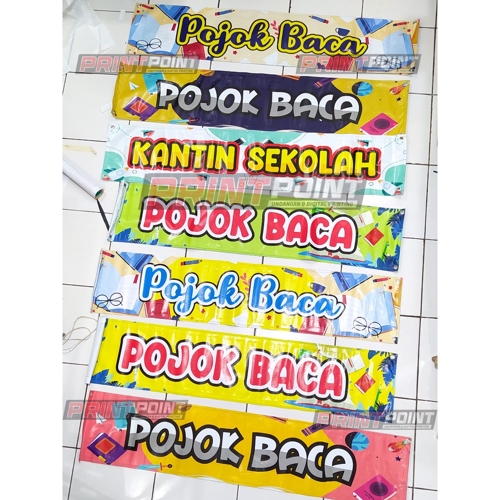 BANNER SPANDUK PENGHIAS KELAS AKREDITASI KANTIN PERPUSTAKAN RUANG KELAS SD SMP SMA MURAH TEBAL AWET 