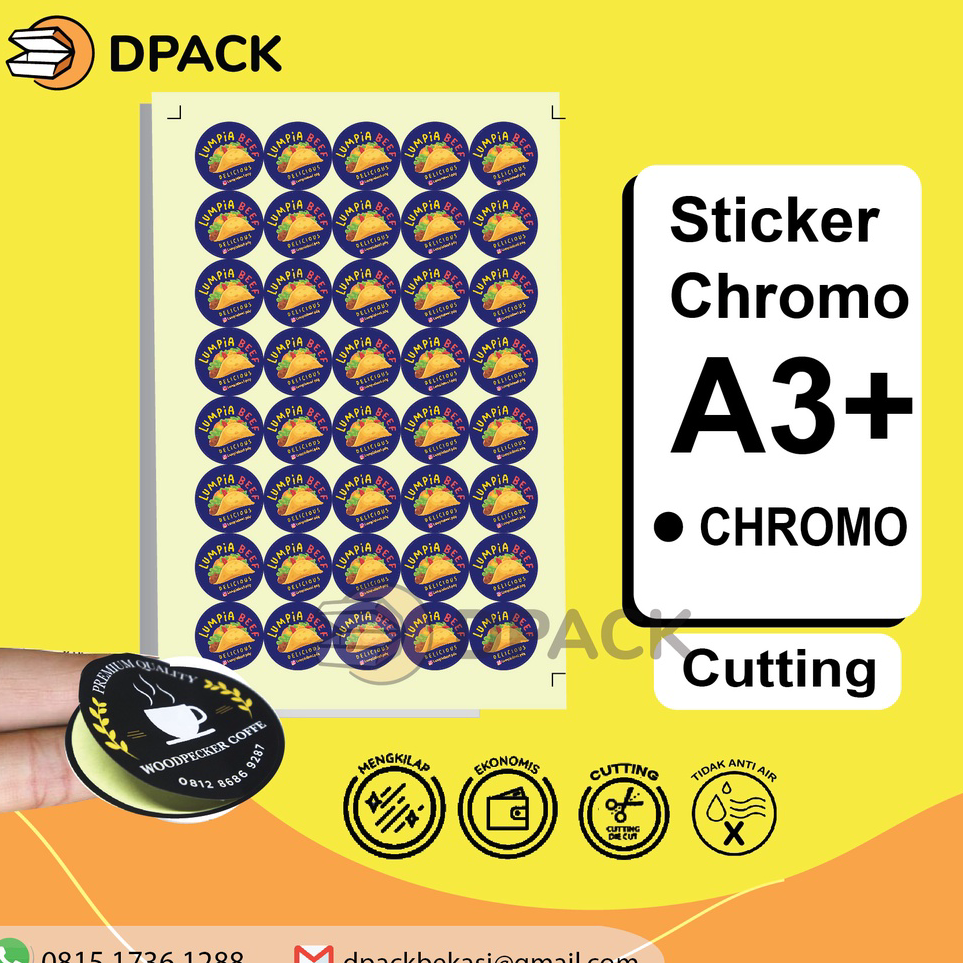 

➯✽✷ Cetak Sticker Chromo / Sticker Label Kemasan (print&cut)