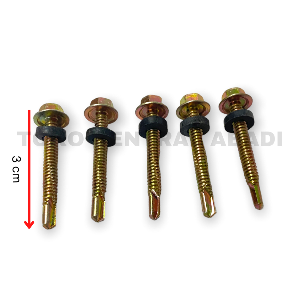 Baut Roofing / Skrup Roofing "CAMEL" 30mm, 3cm (50 pcs) /  Baut Roofing Baja Ringan / Baut Roofing 3