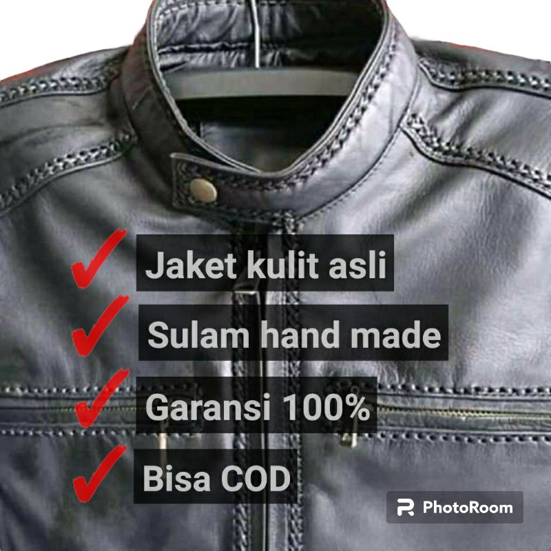 kulit pria sulam Jaket Kulit Pria Sulam Tangan Garut Kualitas