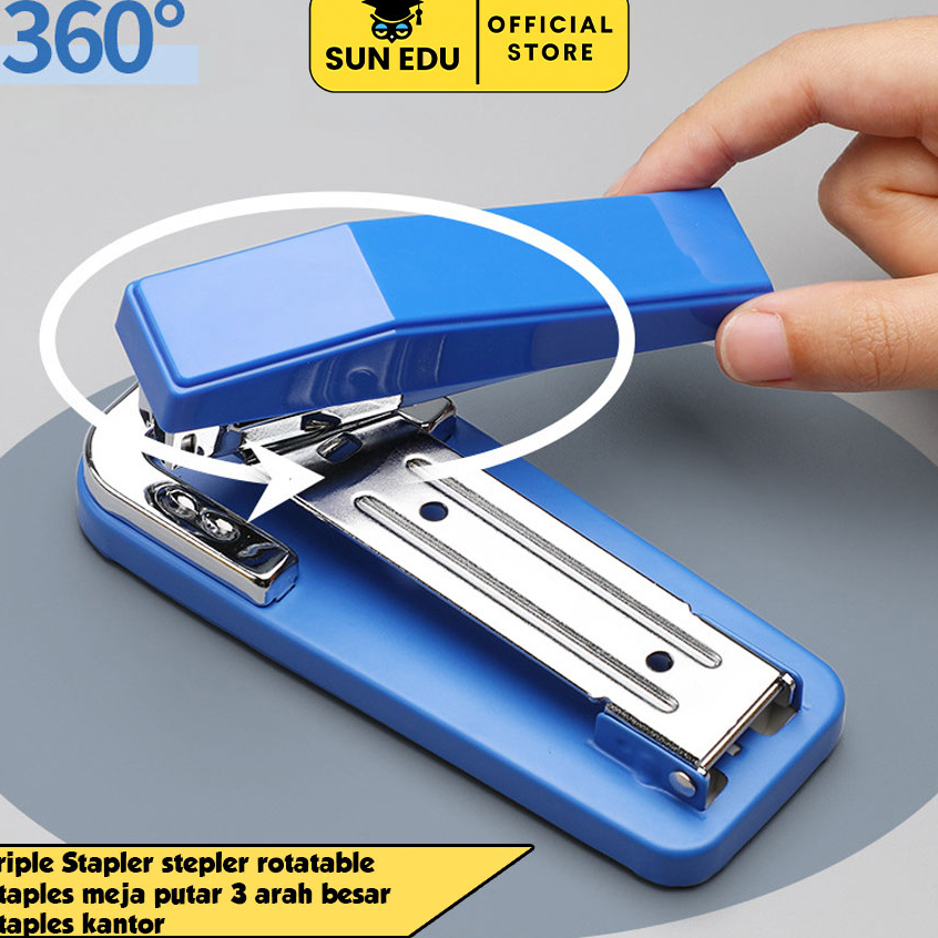 

➢☋★✭ Triple Stapler stepler rotatable/ Staples meja putar 3 arah besar/ Staples kantor