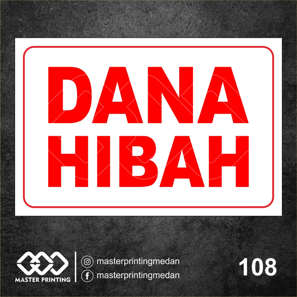 

108 - Stiker Dana Hibah, Sticker Vinyl, Premium, Tahan Air, Termurah, dan Bisa Custom