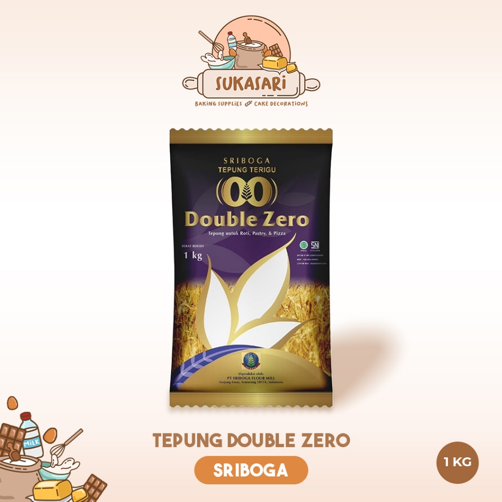 

Sukasari - Tepung Terigu Double Zero Sriboga 1kg / Tepung Terigu Protein Tinggi OO 00 High Protein