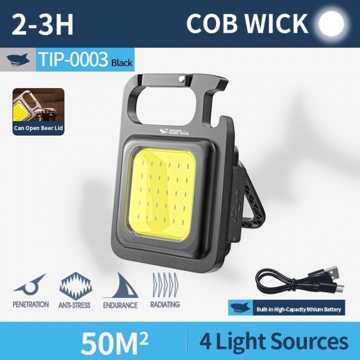 Smiling Shark TIP-0003 Mini Multifunctional Keychain Flashlight .wppsk