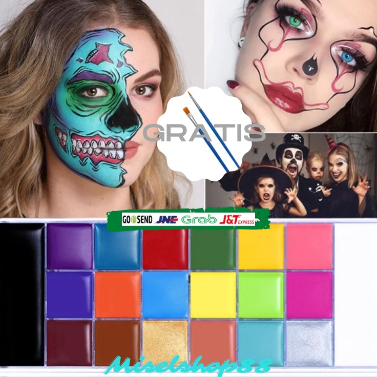 

Kirim Langsung 1 set 12 Warna Body Face Painting dan Kuas Cat Wajah Painting Wajah Body Painting Buruan Beli