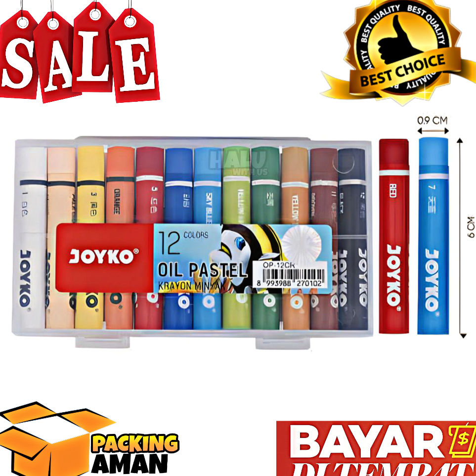 

Model Terkini (BISA COD) PROMO 1 Set Crayon Joyko OP-12CR Mini / Krayon 12 Warna / Oil Pastel Small For Drawing Water Resistant ➥❇❋