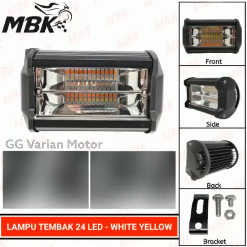 Lampu Tembak Led CWL 24Led 2 Warna White-Yellow