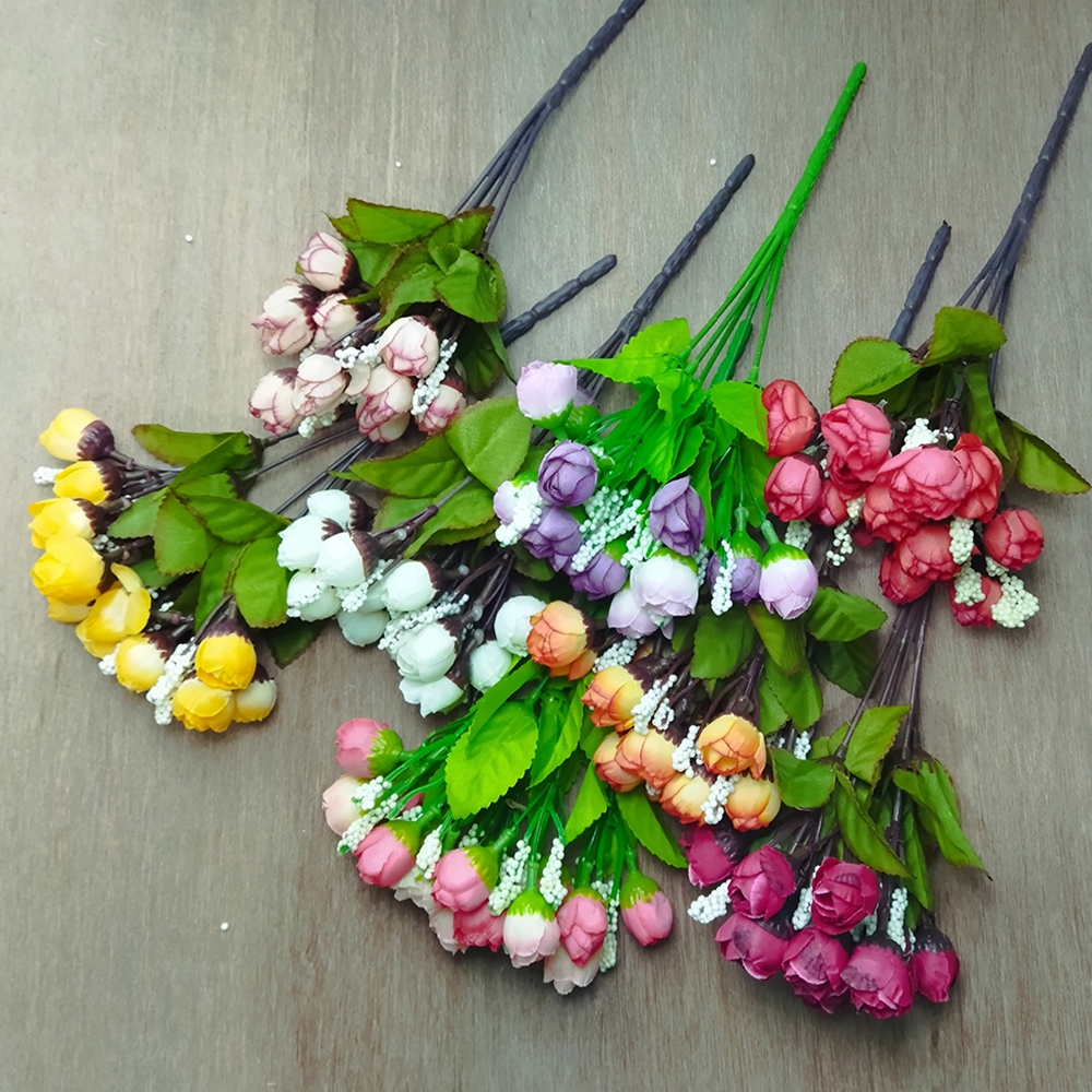 Bunga Mawar Kecil Kuncup Baby Rose Artificial  Hiasan Vas Bunga Meja Dekorasi Ruangan