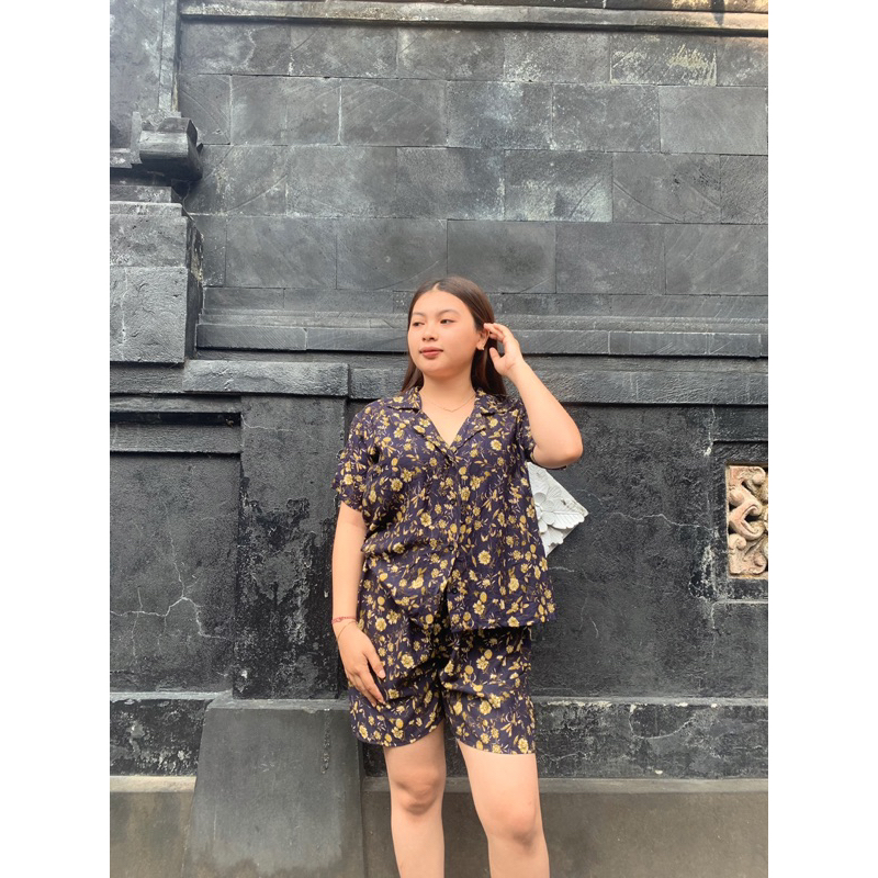 Setelan Kemeja Cewek Rayon Motif/polos /Piyama Rayon