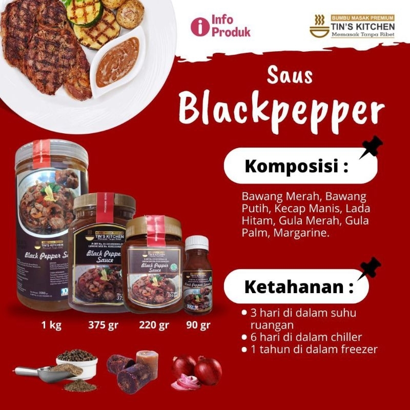 

BLACKPEPPER SAUCE TIN'S KITCHEN - bumbu basah - bumbu instan - bumbu oles bakar²an