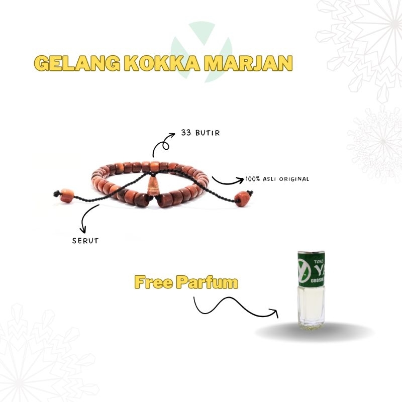 Gelang kokka Asli Premium free Parfum + Pouch