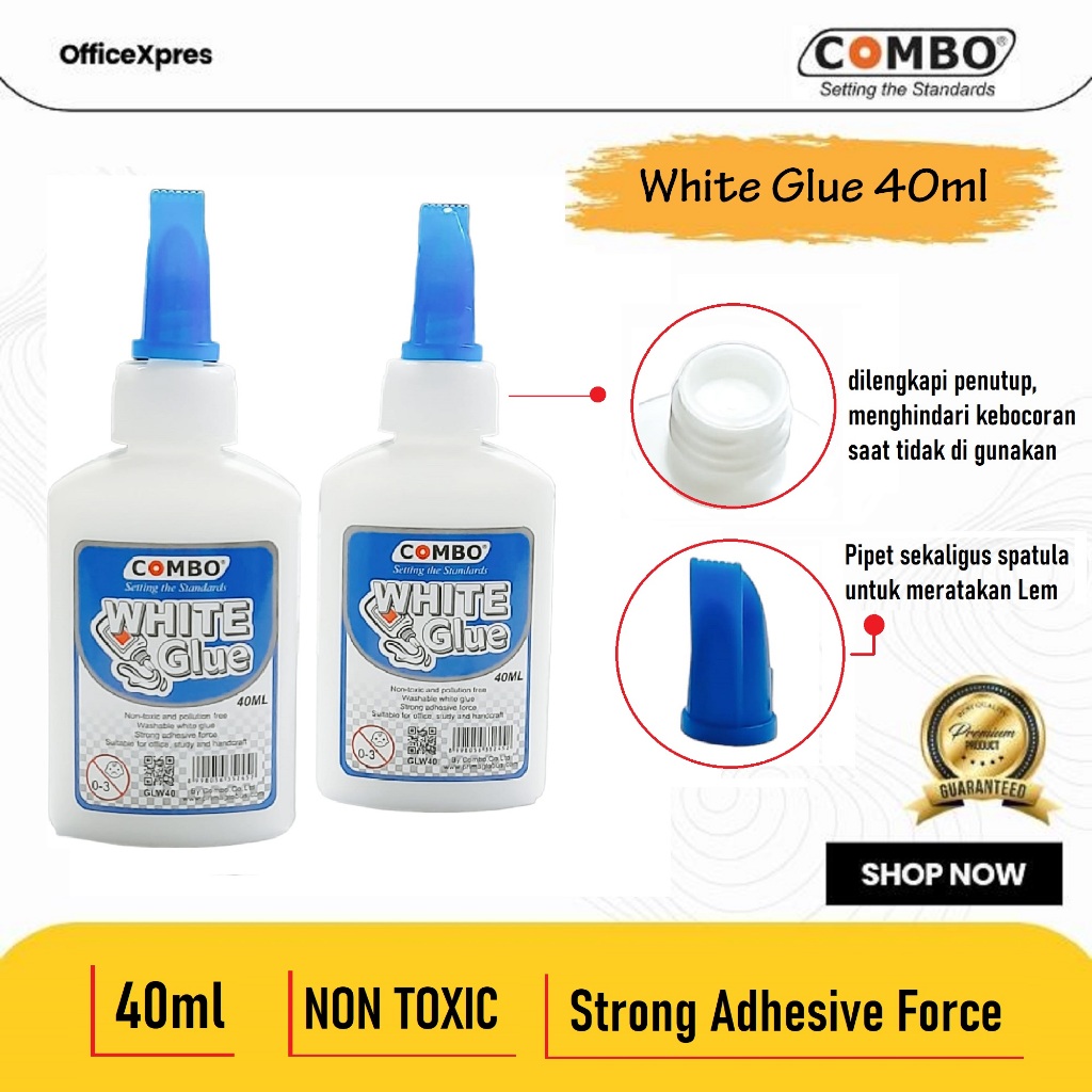

White Glue 40ml GLW-40 / Craft Glue / Lem Putih / Lem Perekat Serbaguna / Lem Cair Putih