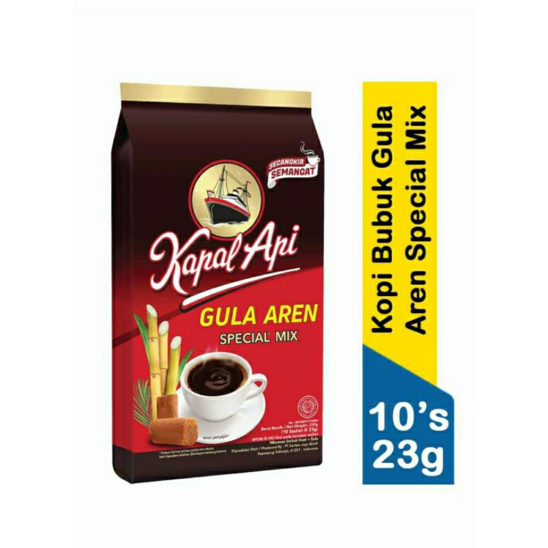 

Kapal api Kopi bubuk gula Aren special Mix 10x23gr