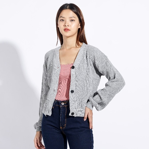 Cardigan Rajut Oversize Wanita / Cardigan Lengan Balon Kekinian