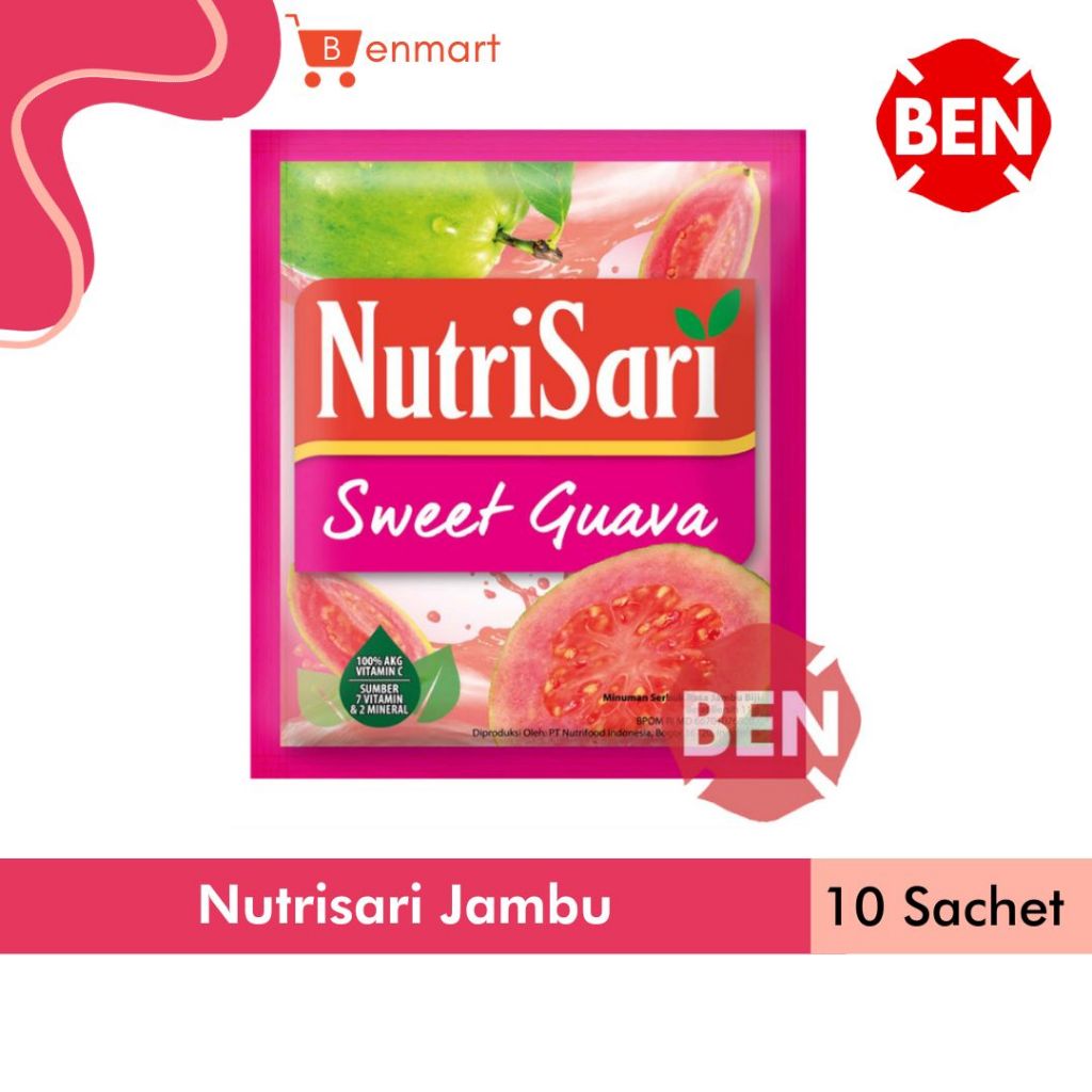 

NUTRISARI SWEET GUAVA 1 RENCENG 10 SACHET PCS 14 gr 14gr Renteng jambu nutri sari murah grosir pak