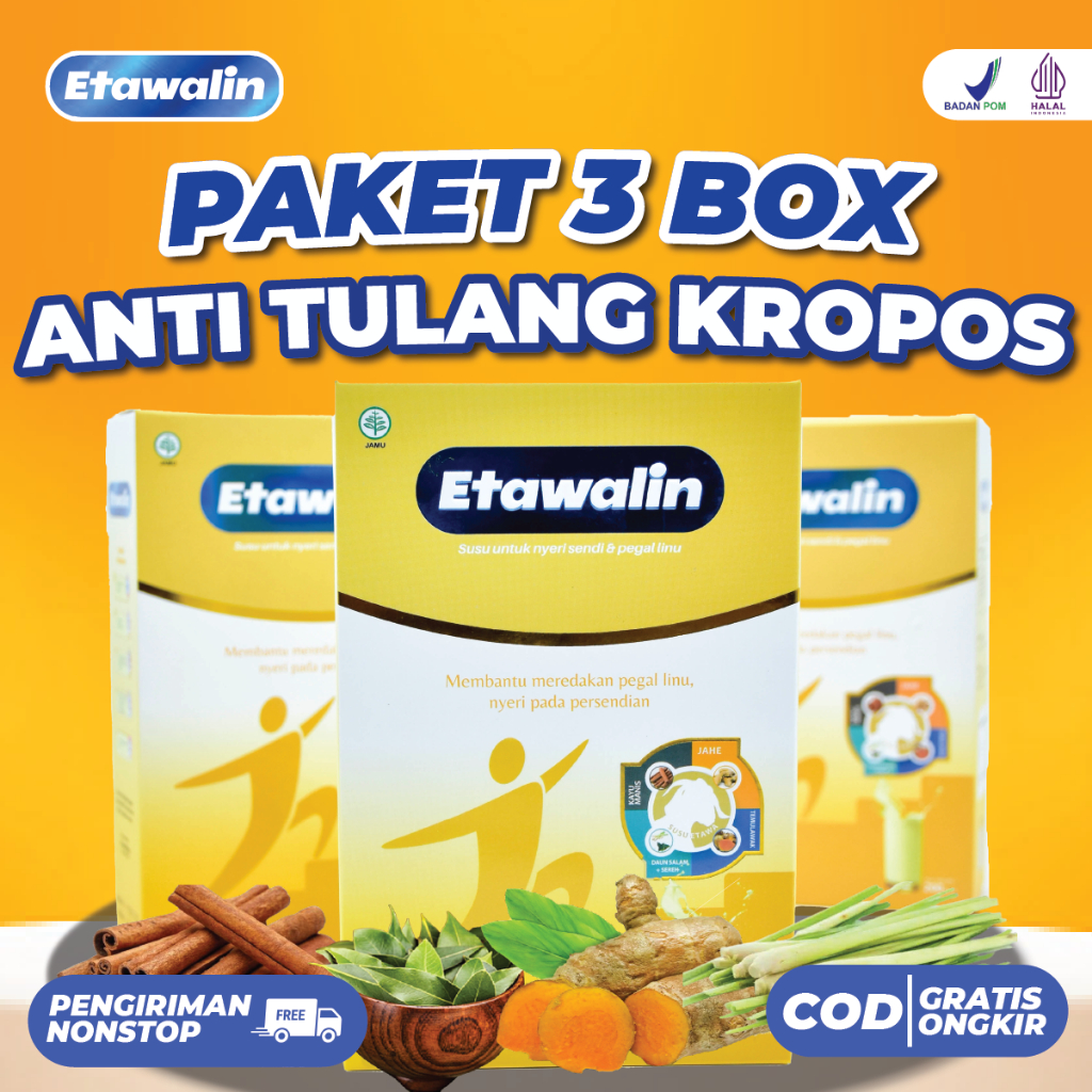 

[ORI] ETAWALIN - Susu Kambing Etawa Tingkatkan Kepadatan Kesehatan Tulang Sendi Susu Anti Pengapuran Sendi Asam Urat Rematik Reumatik Nyeri Sendi Cocok Untuk Lansia 200gr