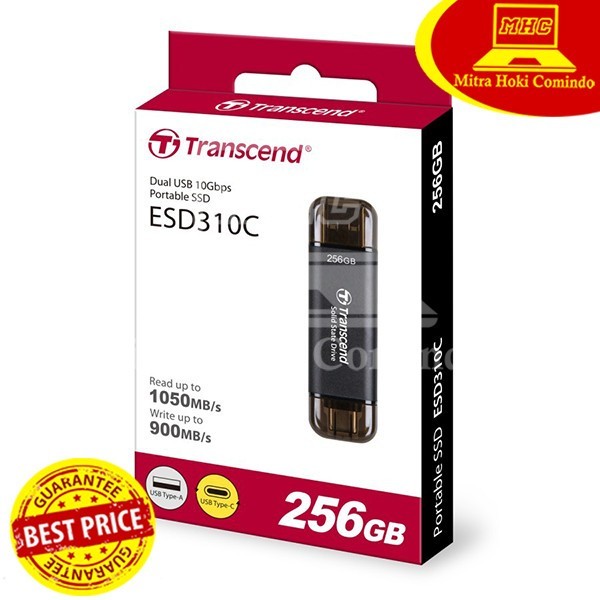 SSD EKSTERNAL 256GB TRANSCEND SSD PORTABLE TRANSCEND 256GB ESD310C USB 3.2 TYPE C