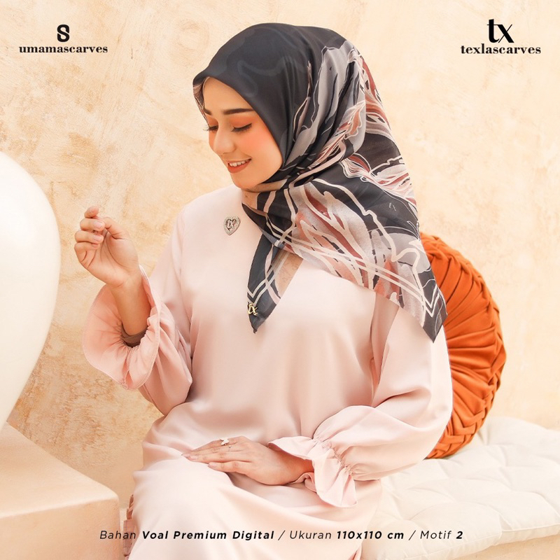 Kerudung segi empat motif terbaru Umama texla mtf std
