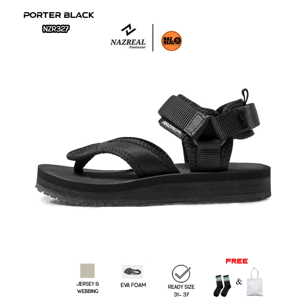 Nazreal Footwear - Porter Black Sandal Anak