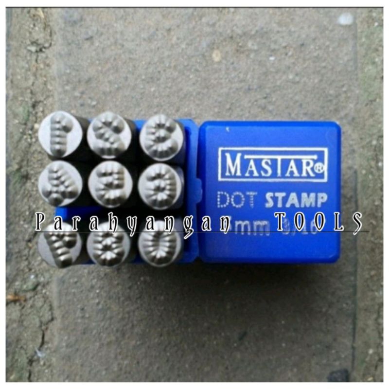 mastar huruf ketok model bintik 7 mm