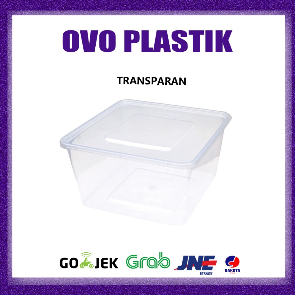 Food Container + tutup (Isi 25) / Thinwall Square 3000 / Kotak Makan Persegi Plastik 3000ml / Kotak 