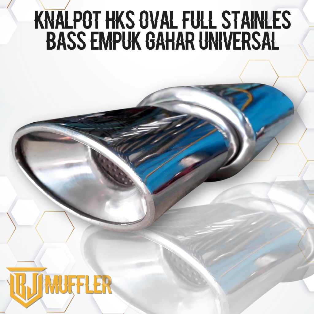 HKS Oval Knalpot Racing Mobil Universal Full Stainles