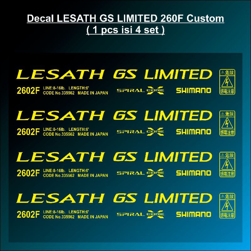 Decal LESATH GS LIMITED 260F