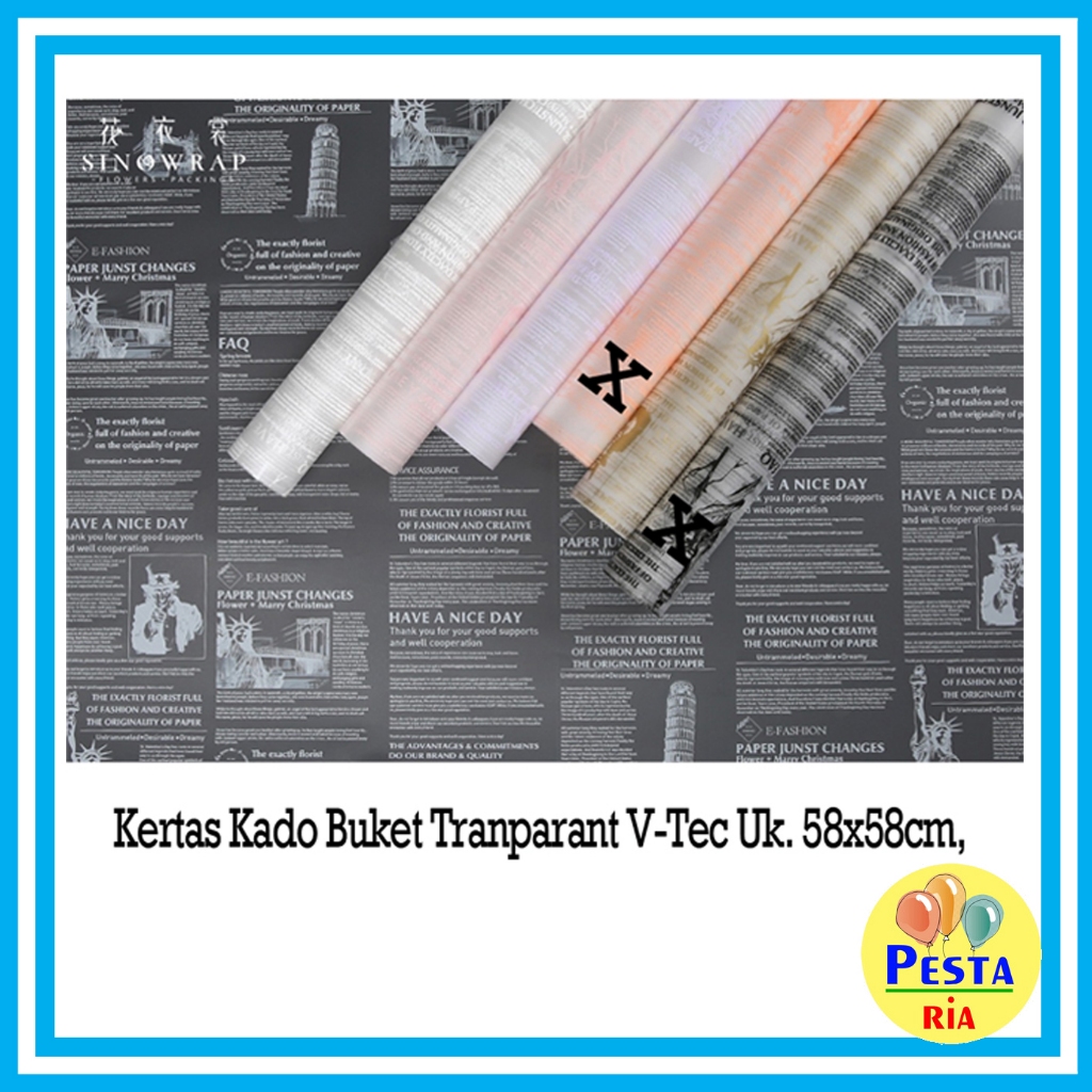 

Murah!! (5 Lembar) Kertas Kado Buket Font Transparan, Flowers Wrapping Cellophane, Kertas buket