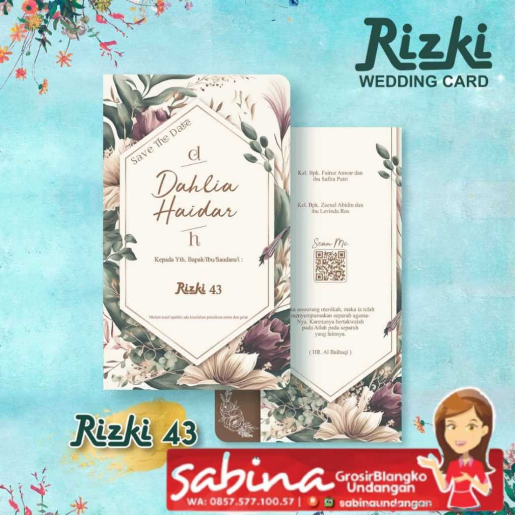 JUAL BLANGKO UNDANGAN MURAH MERAKYAT RIZKI 43 BOGOR | SABINA UNDANGAN