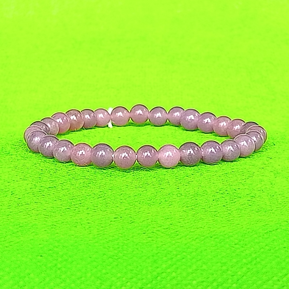 Gelang Batu Giok Cina Asli 6mm Kecubung Ungu Muda - VeE Bracelet Batu Alam Terapi Kesehatan