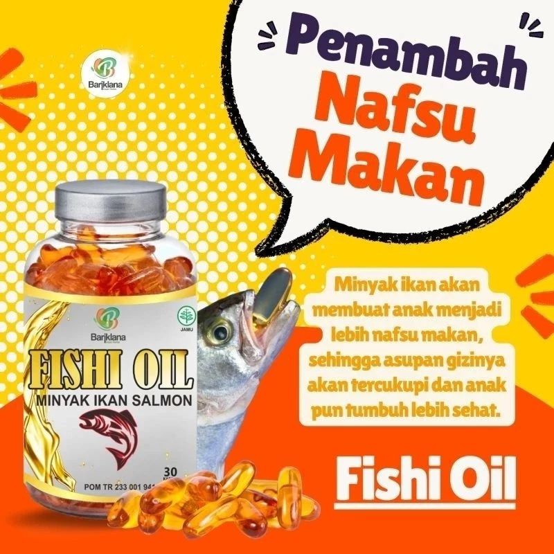 FISHI OIL Herbal Minyak Ikan Salmon Penambah Nafsu Makan Anak