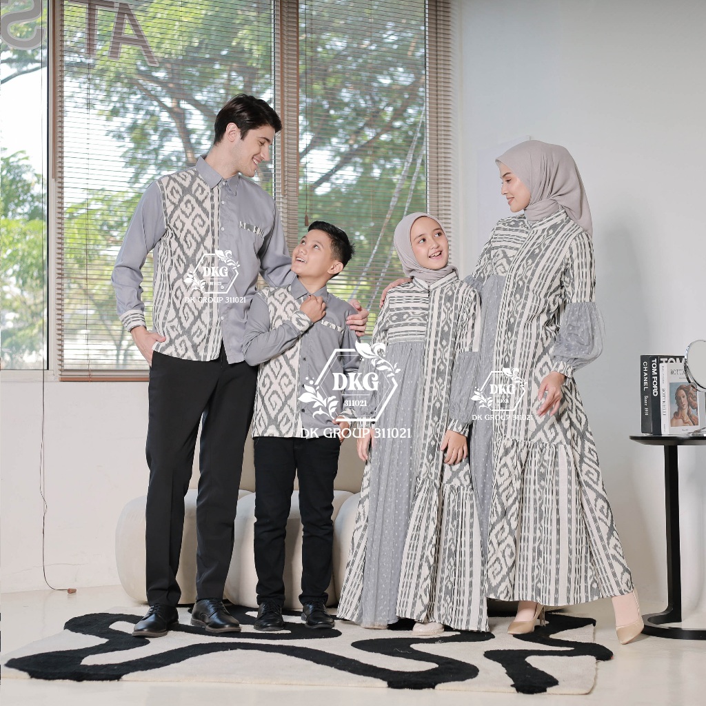 [READY STOCK] Set couple raya keluarga family kemeja gamis ethnic tenun troso gamis lebaran baju kon