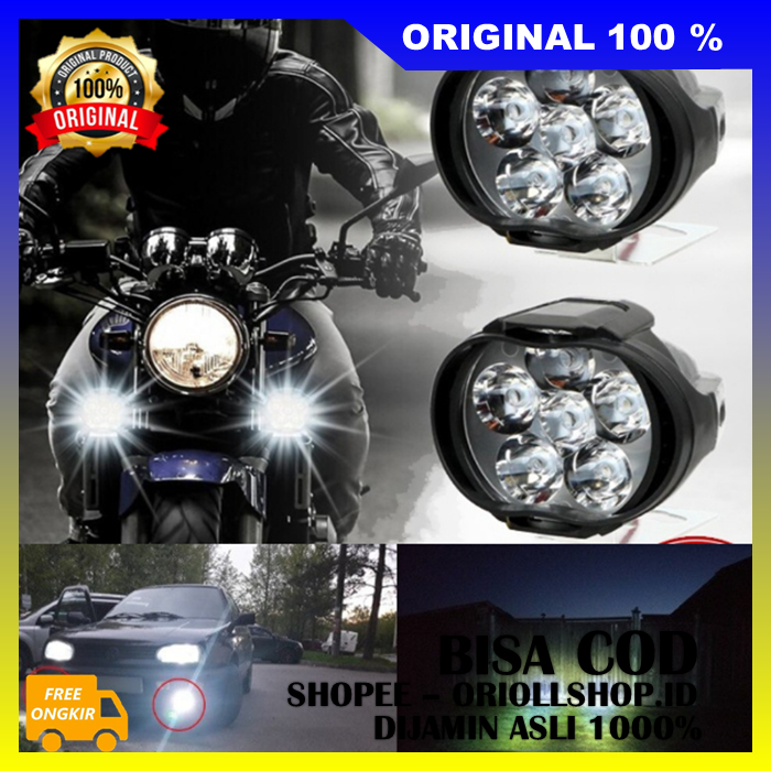 BELI 1 DAPAT 4 Lampu Sorot 6 Led Lampu Tembak Sorot LED Spion Motor Cree 6 Titik Mata 6 Watt 100% AS