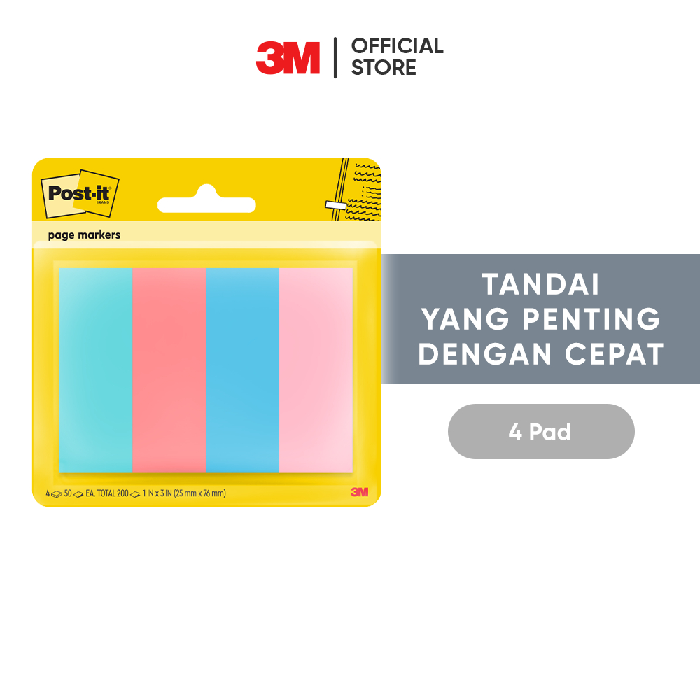 

3M™ Post-it® Penanda Halaman Floral Fantasy Page Marker, 671-4ASST, Menandai dengan cepat, 4 pad, 1x3 inci, Untuk labeling & pengingat