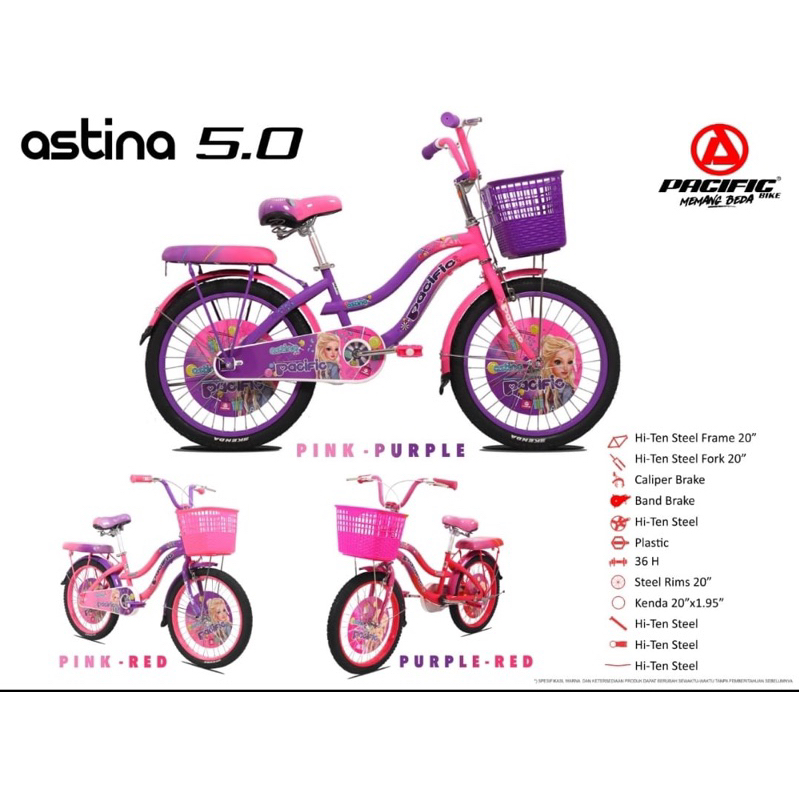 Sepeda Anak Perempuan PACIFIC ASTINA 20 inch Sepeda Anak Perempuanm 20 inch