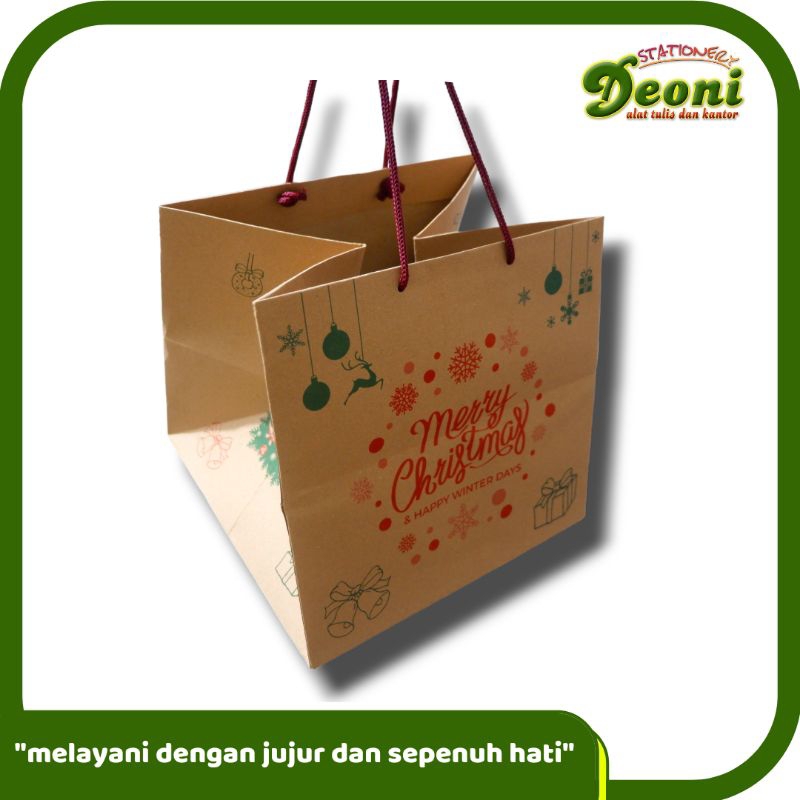 

Shopping Bag / Tas Tenteng Natal Merry Christmas Coklat 25cm 6575